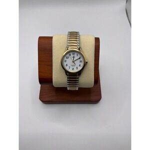 Timex Indiglo WR 30M Two Tone Expansion Band Watch with Date White Dial